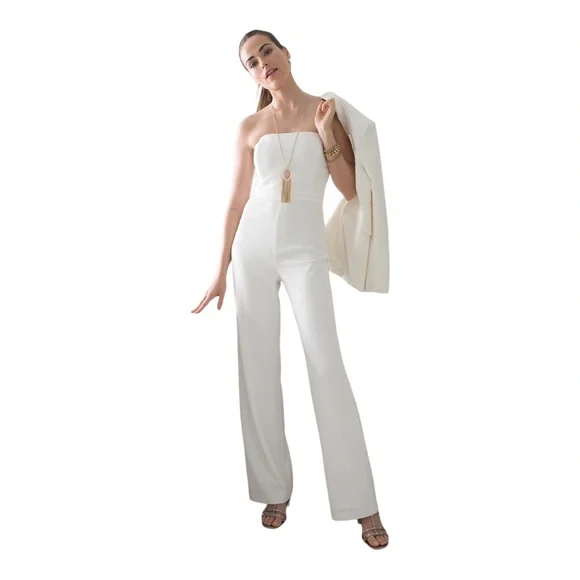 Strapless white jumpsuit (White House black market)